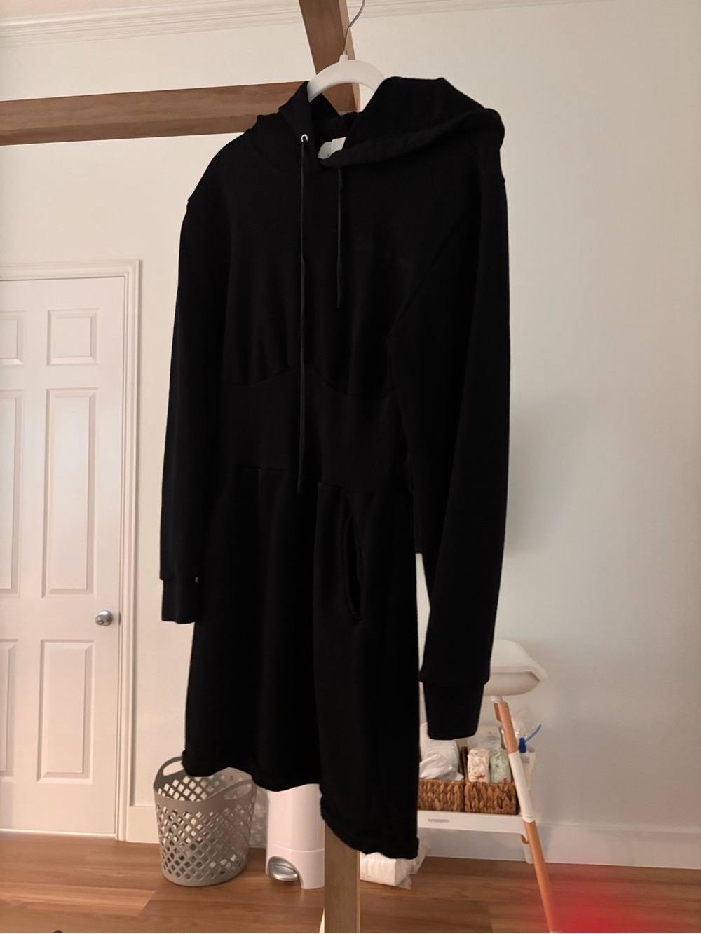 Fleur du Mal Black Hoodie Corset Mini Dress/Black/S/Excellent Condition - Picture 4 of 8